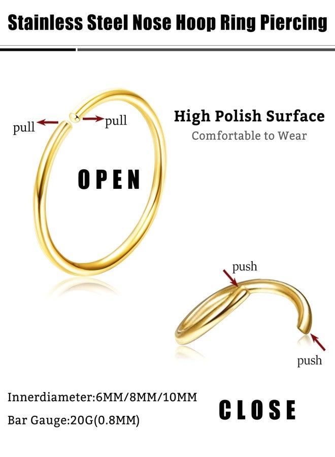 Drperfect 36Pcs 20G Nose Ring Hoop for Women Men 316L Stainless Steel Helix Tragus Lip Septum Ring Cartilage Earring Hoop Piercing Jewelry - Image 2